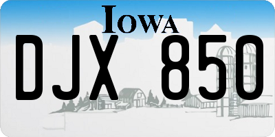 IA license plate DJX850