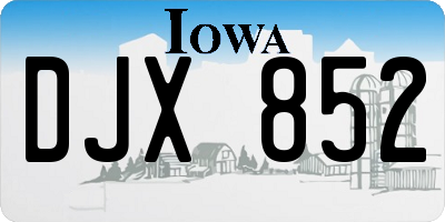 IA license plate DJX852