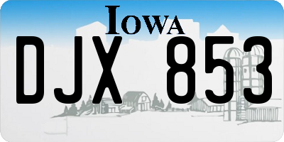 IA license plate DJX853