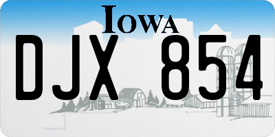 IA license plate DJX854