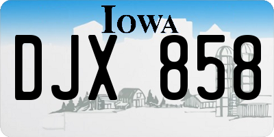 IA license plate DJX858