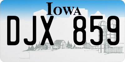 IA license plate DJX859