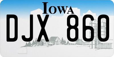 IA license plate DJX860