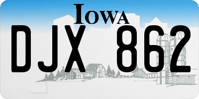 IA license plate DJX862