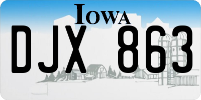 IA license plate DJX863