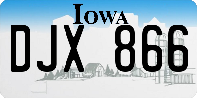 IA license plate DJX866
