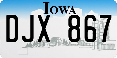 IA license plate DJX867