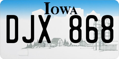 IA license plate DJX868