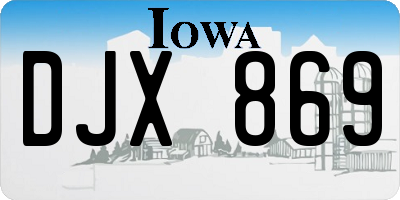 IA license plate DJX869