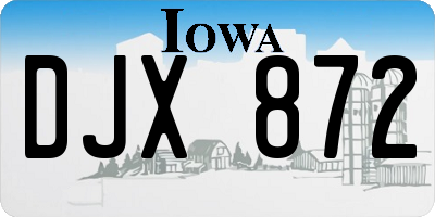 IA license plate DJX872