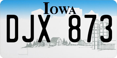 IA license plate DJX873