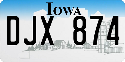 IA license plate DJX874