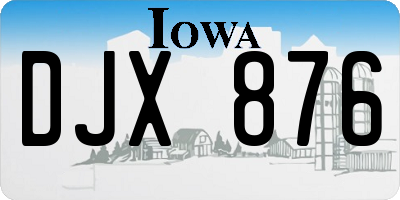 IA license plate DJX876