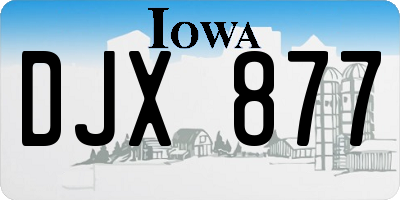 IA license plate DJX877