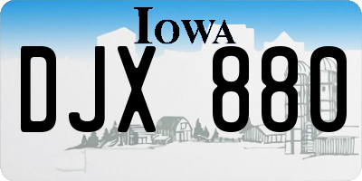 IA license plate DJX880