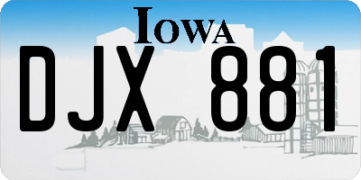 IA license plate DJX881