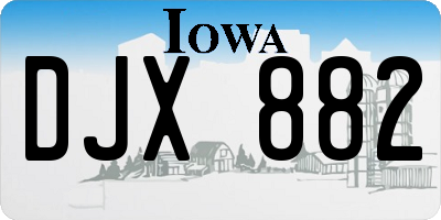 IA license plate DJX882