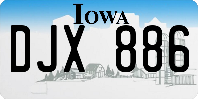 IA license plate DJX886