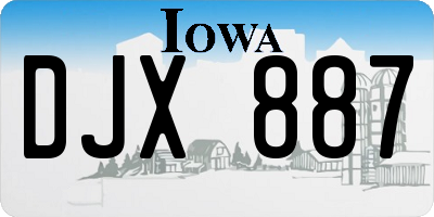 IA license plate DJX887