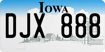 IA license plate DJX888