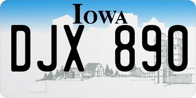 IA license plate DJX890