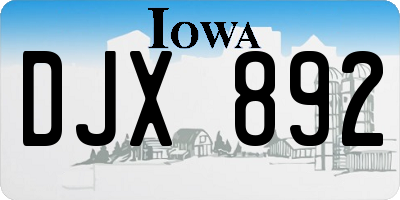 IA license plate DJX892