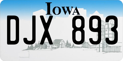 IA license plate DJX893