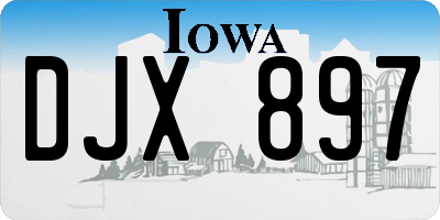 IA license plate DJX897