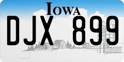 IA license plate DJX899