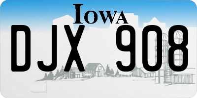 IA license plate DJX908