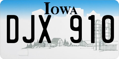 IA license plate DJX910