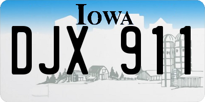 IA license plate DJX911