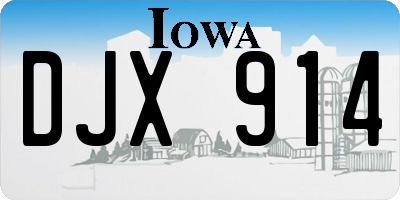 IA license plate DJX914
