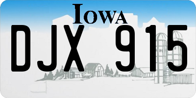 IA license plate DJX915