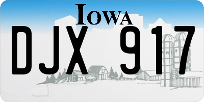 IA license plate DJX917