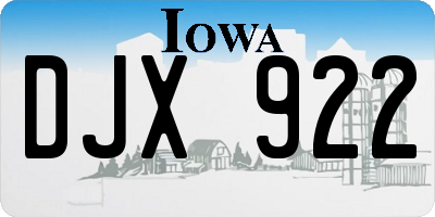 IA license plate DJX922