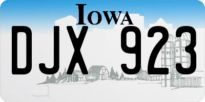 IA license plate DJX923