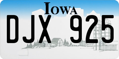 IA license plate DJX925