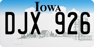 IA license plate DJX926