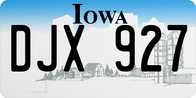 IA license plate DJX927