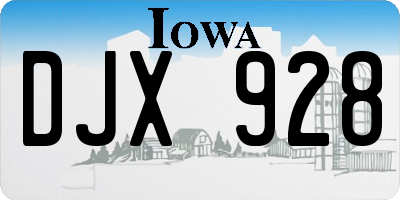IA license plate DJX928