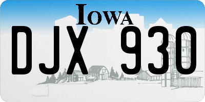 IA license plate DJX930