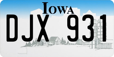 IA license plate DJX931