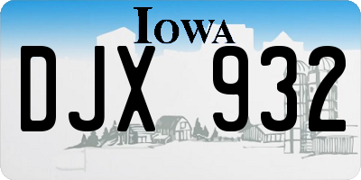 IA license plate DJX932
