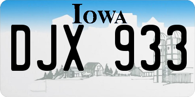 IA license plate DJX933