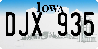 IA license plate DJX935