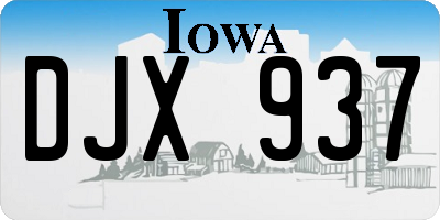 IA license plate DJX937