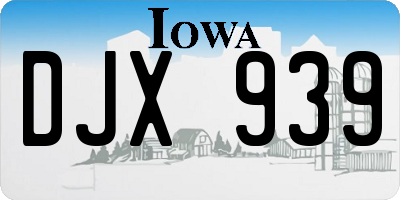 IA license plate DJX939