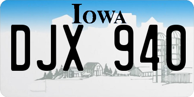 IA license plate DJX940