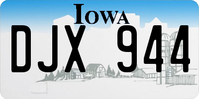 IA license plate DJX944